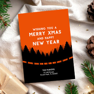 Rotes und schwarzes Trend-Weihnachten aus dem Wald Karte