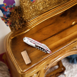 Rotes und schwarzes Tribal-Muster Kellnermesser