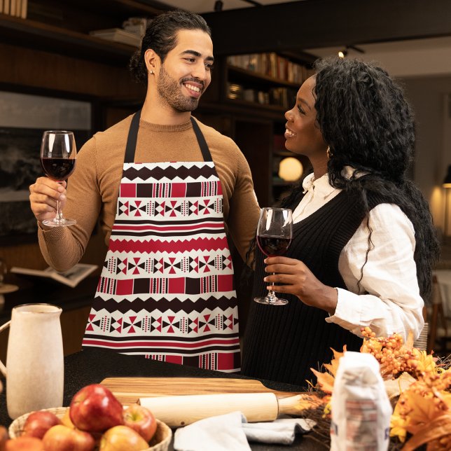 Rotes und schwarzes Tribal-Muster Schürze (tribal pattern apron)