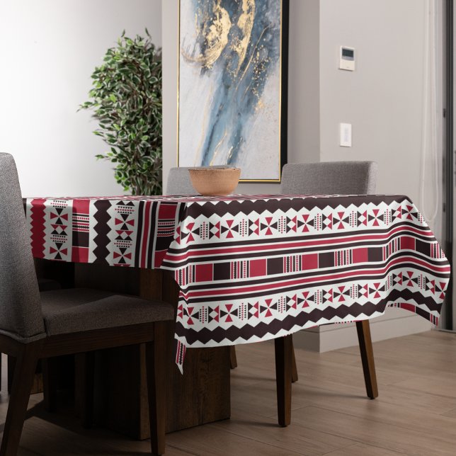 Rotes und schwarzes Tribal-Muster Tischdecke (tribal pattern table cloth)