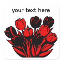 Rotes und schwarzes Tulpenbouquet