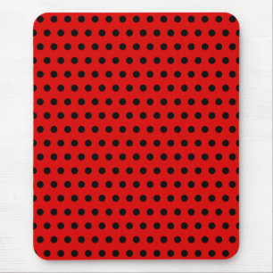 Rotes und schwarzes Tupfen-Muster. Spotty. Mousepad
