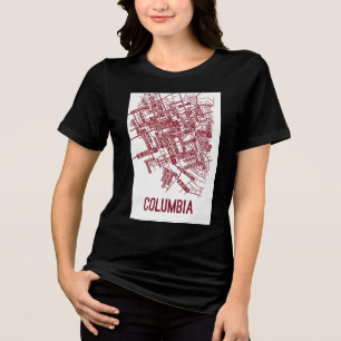 Rotes und weißes abstraktes Grafik-T-Shirt Tri-Blend Shirt