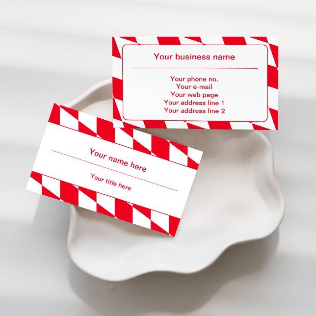 rotes und weißes Bavarisches Muster für die Diaman Visitenkarte (Von Creator hochgeladen)