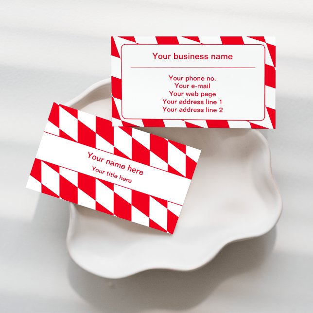 rotes und weißes Bavarisches Muster für die Diaman Visitenkarte (Von Creator hochgeladen)