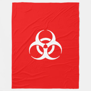 Rotes und weißes Biogefährdungssymbol Fleecedecke