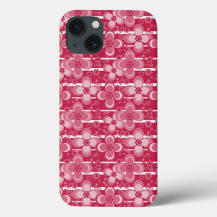 Rotes und weißes Blumenmuster Case-Mate iPhone Hülle