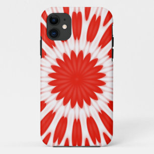 Rotes und weißes Blumenmuster Case-Mate iPhone Hülle
