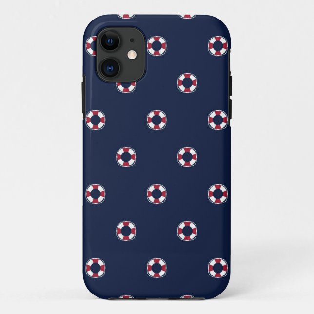 Rotes und weißes Bojen-Muster Case-Mate iPhone Hülle (Rückseite)