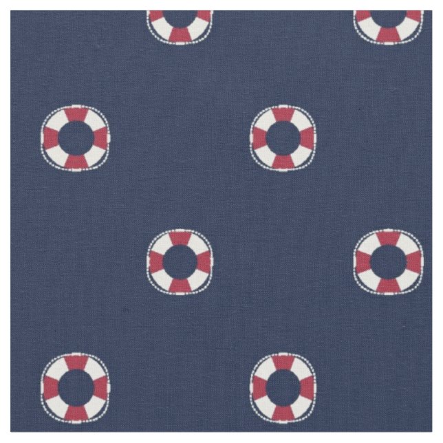 Rotes und weißes Bojen-Muster Stoff (Nahaufnahme)