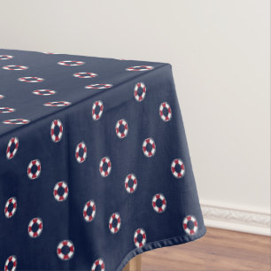 Rotes und weißes Bojen-Muster Tischdecke