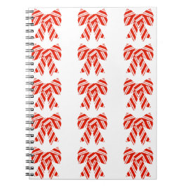 Rotes und weißes Bow-SpiralNotebook Notizblock