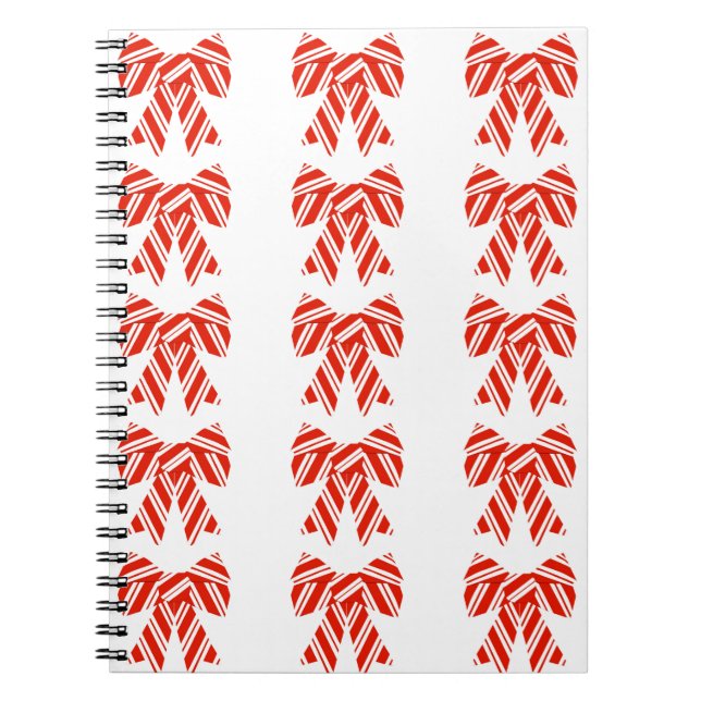 Rotes und weißes Bow-SpiralNotebook Notizblock (Vorderseite)