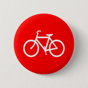 Rotes und weißes Fahrrad Button