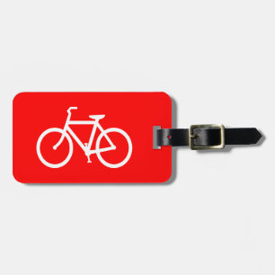 Rotes und weißes Fahrrad Gepäckanhänger