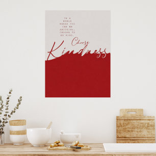Rotes und Weißes Freundlichkeitszitat – Minimalist Poster