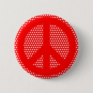 Rotes und weißes Friedenssymbol Button