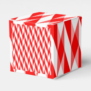 Rotes und weißes geometrisches Muster Geschenkschachtel