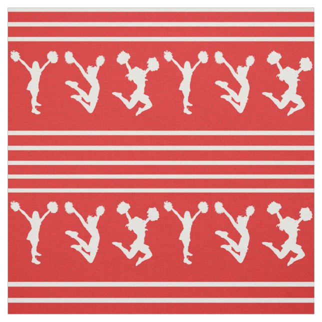 Rotes und weißes gestreiftes Cheerleading oder Pom Stoff (Muster)