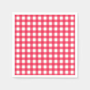 Rotes und weißes Gingham Checkerboard-Muster Serviette
