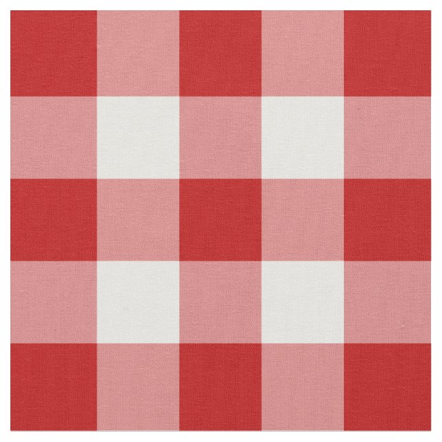 Rotes und weißes Gingham-Muster-Gewebe Stoff (Nahaufnahme)