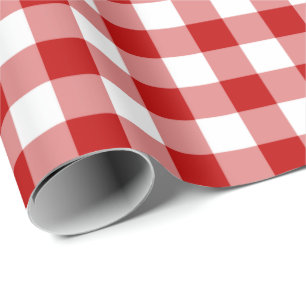 Rotes und weißes Gingham-Packpapier Geschenkpapier