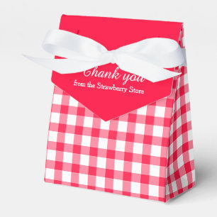 Rotes und weißes Ginghammuster danken Ihnen Geschenkschachtel
