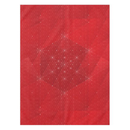 Rotes und weißes Hexagon-geometrische Tischdecke