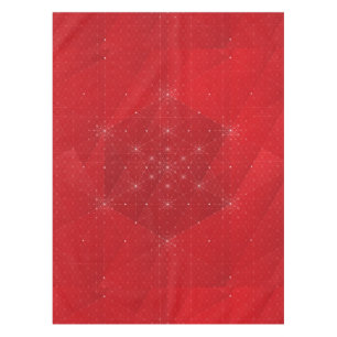 Rotes und weißes Hexagon-geometrische Tischdecke