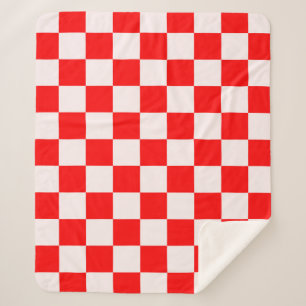 rotes und weißes kariertes Muster Sherpadecke