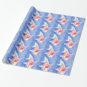 rotes und weißes Koi Geschenkpapier