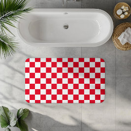 rotes und weißes kroatisches gekreuztes geometrisc badematte