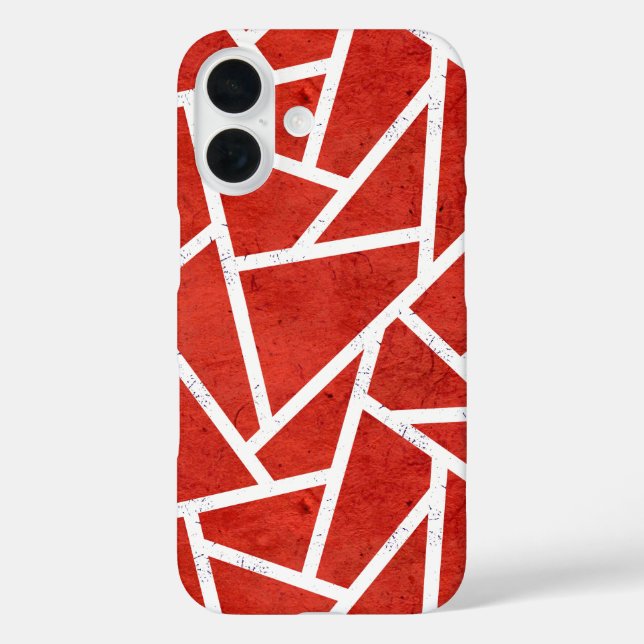 Rotes und weißes Mosaikmuster Case-Mate iPhone Hülle (Rückseite)