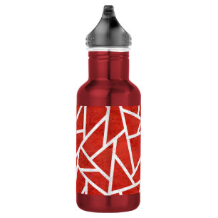 Rotes und weißes Mosaikmuster Edelstahlflasche