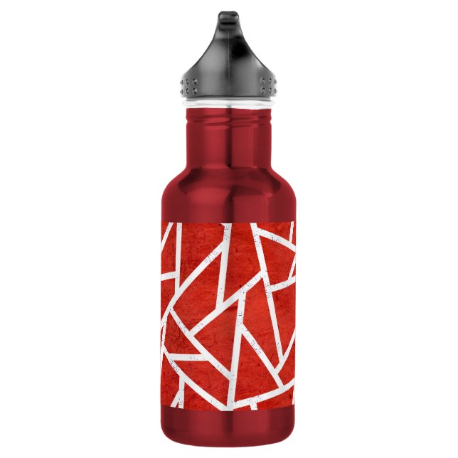 Rotes und weißes Mosaikmuster Edelstahlflasche (Rechts)