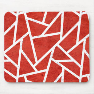 Rotes und weißes Mosaikmuster Mousepad