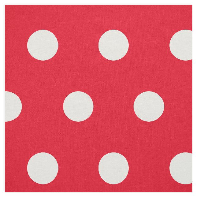 Rotes und weißes Polka-Punktmuster | Anpassen Stoff (Muster)