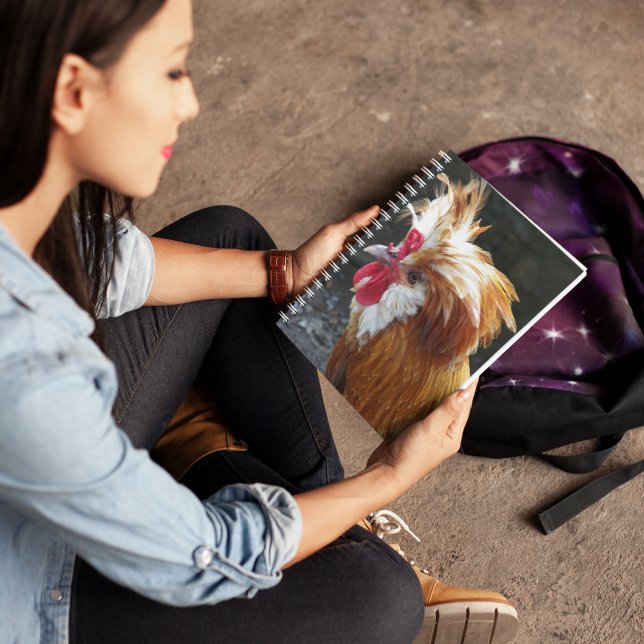 Rotes und weißes polnisches Hühnchen Notizbuch (In Situ)