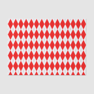Rotes und weißes Rauten-Muster-Seidenpapier Seidenpapier