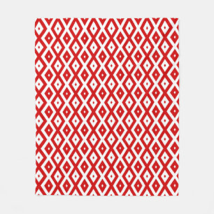 Rotes und weißes Rautenmuster Fleecedecke