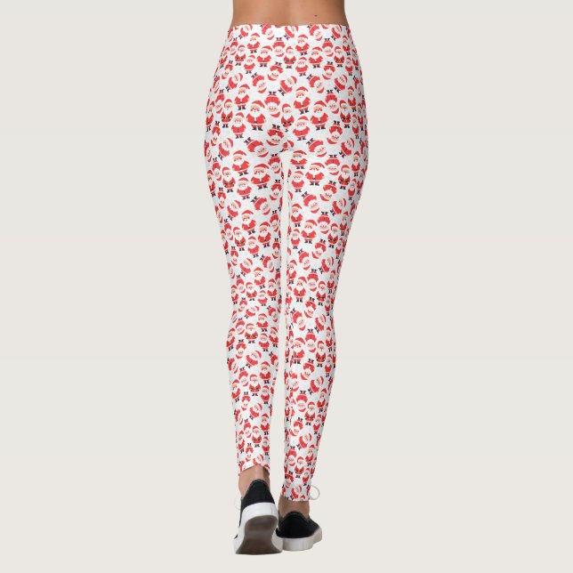 Rotes und weißes Santa Claus-Neuartiges Party Leggings (Rückseite)