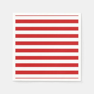Rotes und weißes Streifen-Muster Serviette