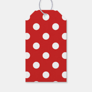 Rotes und weißes Tupfen-Muster Geschenkanhänger