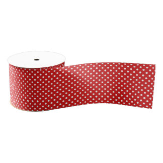 Rotes und weißes Tupfen-Muster Ripsband