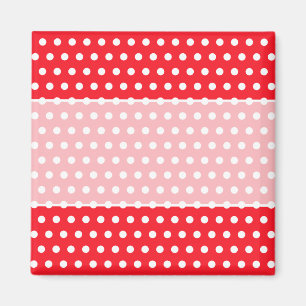 Rotes und weißes Tupfen-Muster. Spotty. Magnet