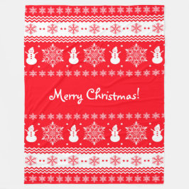 Rotes und weißes Weihnachten Fleecedecke