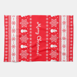 Rotes und weißes Weihnachten Handtuch