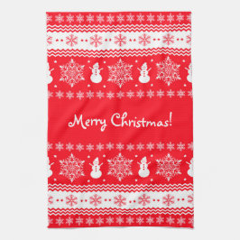 Rotes und weißes Weihnachten Handtuch
