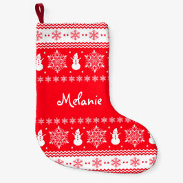 Rotes und weißes Weihnachten Kleiner Weihnachtsstrumpf