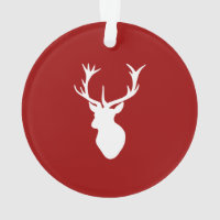 Rotes und weißes Weihnachtsrotwild-Hirsch-Kopf